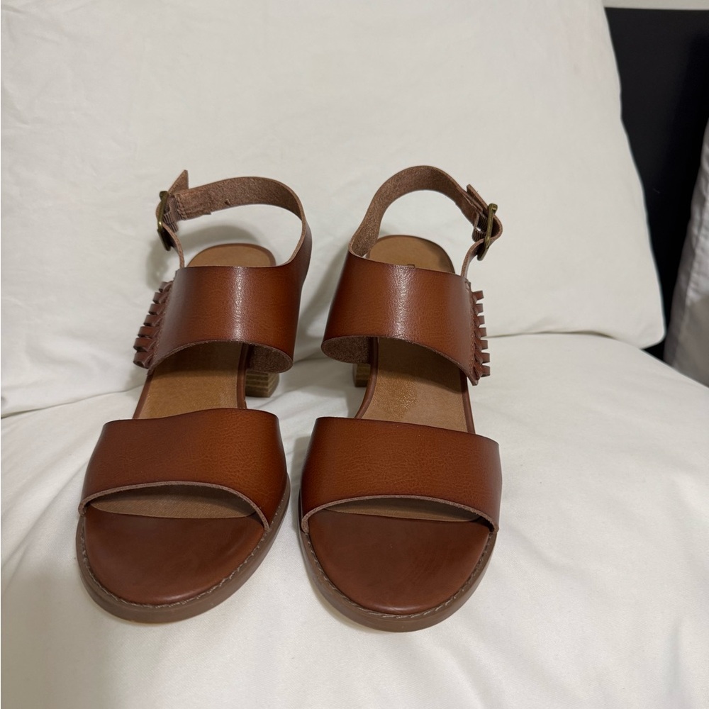 Maurices Tan Leather Sandals